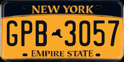 NY license plate GPB3057