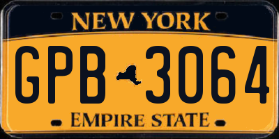 NY license plate GPB3064