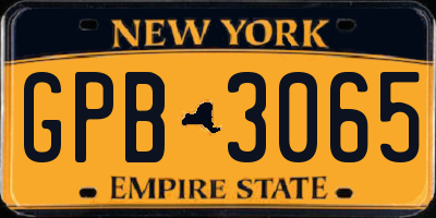 NY license plate GPB3065