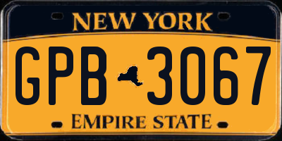 NY license plate GPB3067