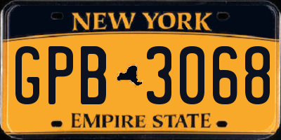 NY license plate GPB3068
