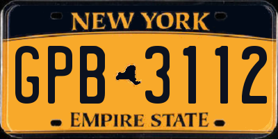 NY license plate GPB3112