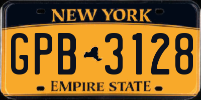 NY license plate GPB3128