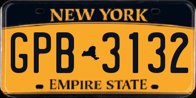 NY license plate GPB3132