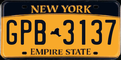 NY license plate GPB3137