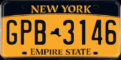 NY license plate GPB3146