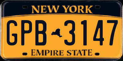 NY license plate GPB3147