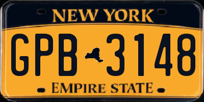 NY license plate GPB3148