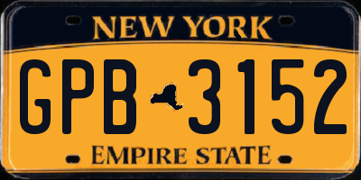 NY license plate GPB3152