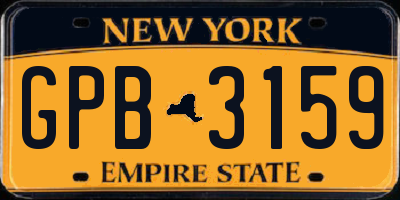NY license plate GPB3159