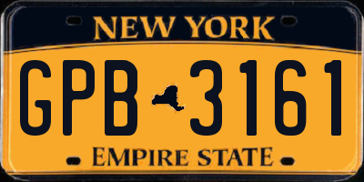 NY license plate GPB3161