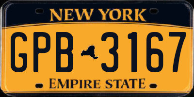 NY license plate GPB3167