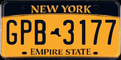 NY license plate GPB3177