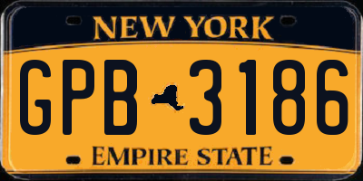 NY license plate GPB3186