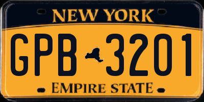 NY license plate GPB3201