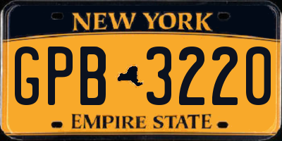 NY license plate GPB3220