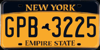NY license plate GPB3225