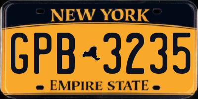 NY license plate GPB3235