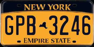 NY license plate GPB3246