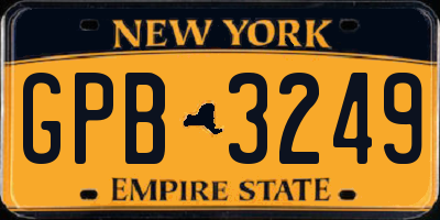 NY license plate GPB3249