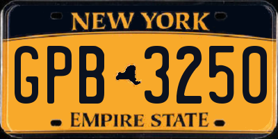 NY license plate GPB3250