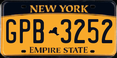 NY license plate GPB3252