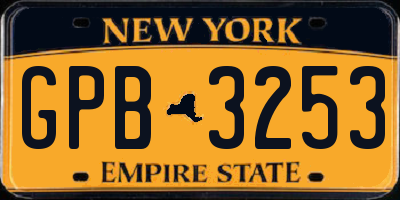 NY license plate GPB3253