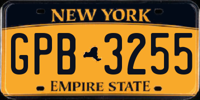 NY license plate GPB3255