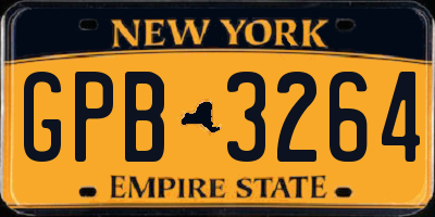 NY license plate GPB3264