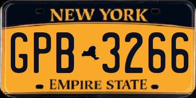 NY license plate GPB3266