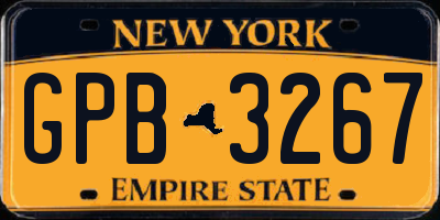 NY license plate GPB3267