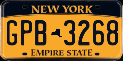 NY license plate GPB3268