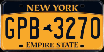 NY license plate GPB3270