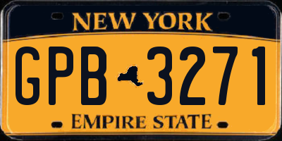 NY license plate GPB3271