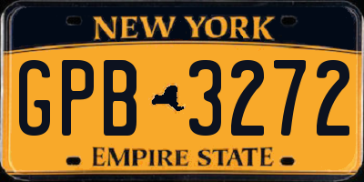 NY license plate GPB3272