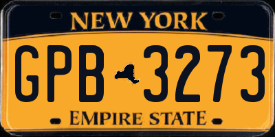 NY license plate GPB3273