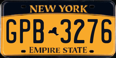 NY license plate GPB3276