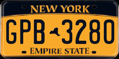 NY license plate GPB3280