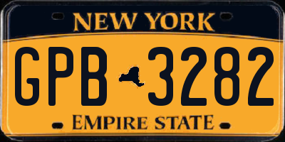 NY license plate GPB3282