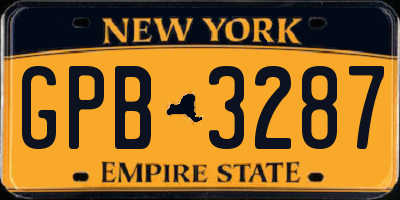 NY license plate GPB3287