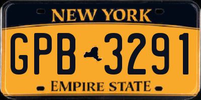 NY license plate GPB3291