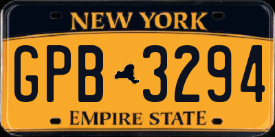 NY license plate GPB3294
