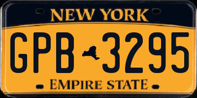 NY license plate GPB3295