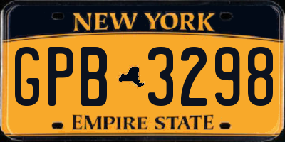 NY license plate GPB3298