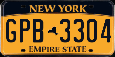 NY license plate GPB3304