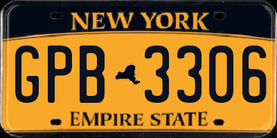NY license plate GPB3306