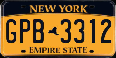 NY license plate GPB3312