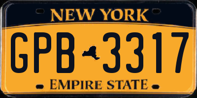 NY license plate GPB3317