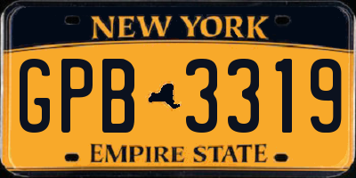 NY license plate GPB3319