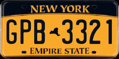 NY license plate GPB3321
